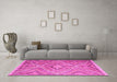 Machine Washable Southwestern Pink Country Rug in a Living Room, wshcon843pnk