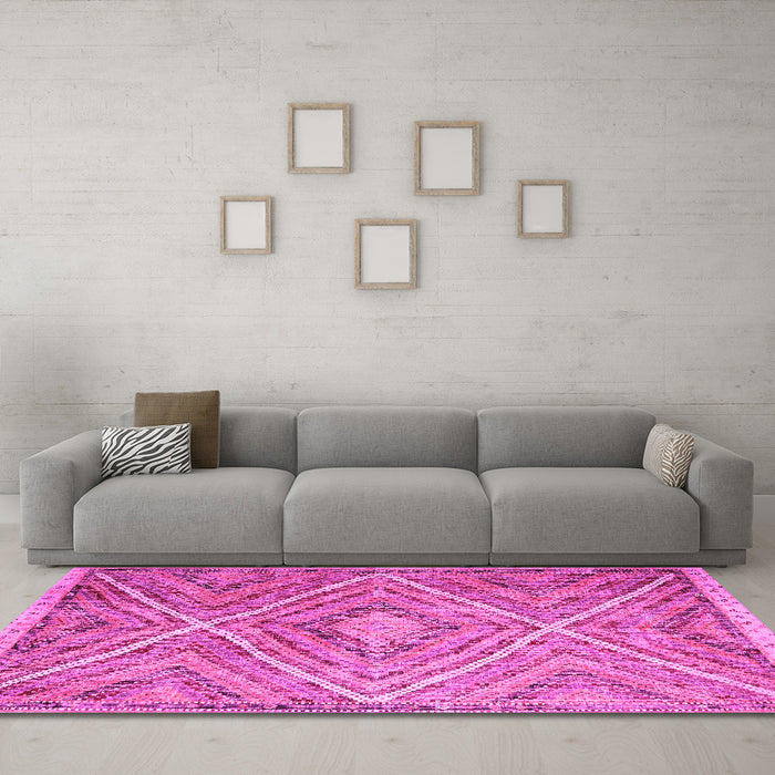 Machine Washable Southwestern Pink Country Rug in a Living Room, wshcon843pnk