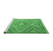 Sideview of Machine Washable Southwestern Emerald Green Country Area Rugs, wshcon843emgrn