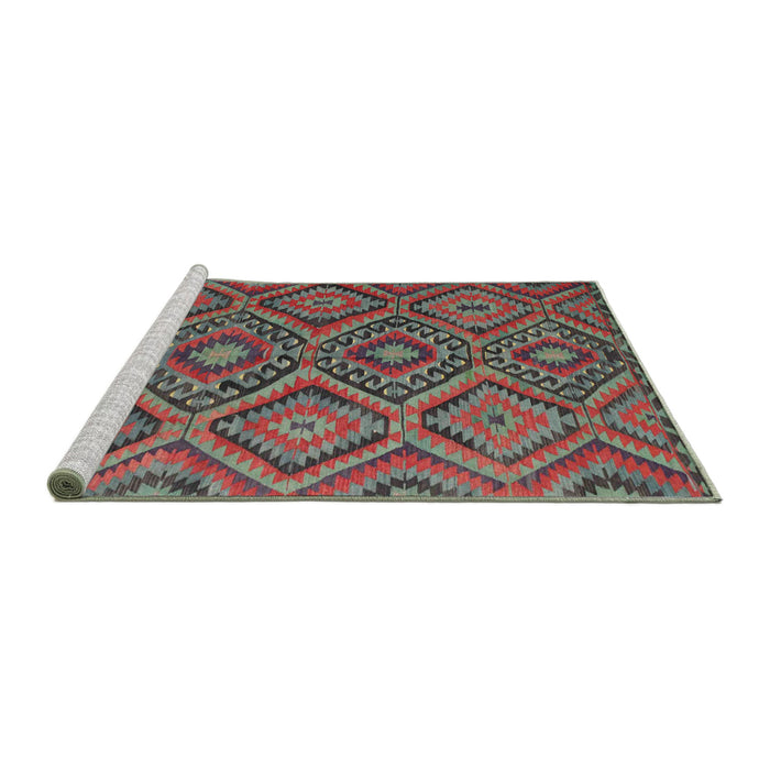 Serging Thickness of Machine Washable Contemporary Brown Red Rug, wshcon844