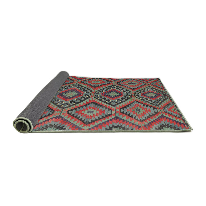 Thickness of Contemporary Brown Red Southwestern Rug, con844