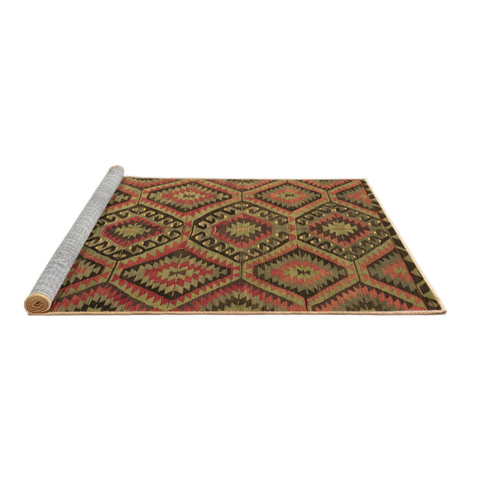 Sideview of Machine Washable Southwestern Brown Country Rug, wshcon844brn