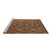 Sideview of Machine Washable Southwestern Brown Country Rug, wshcon844brn