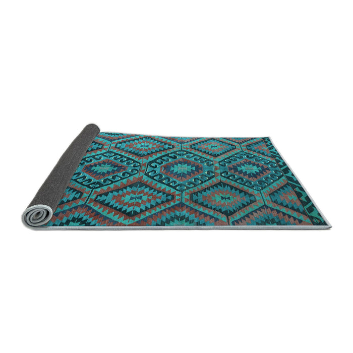 Sideview of Southwestern Light Blue Country Rug, con844lblu