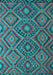 Machine Washable Southwestern Light Blue Country Rug, wshcon844lblu