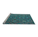 Sideview of Machine Washable Southwestern Light Blue Country Rug, wshcon844lblu