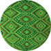 Machine Washable Southwestern Green Country Area Rugs, wshcon844grn