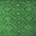 Square Machine Washable Southwestern Emerald Green Country Area Rugs, wshcon844emgrn