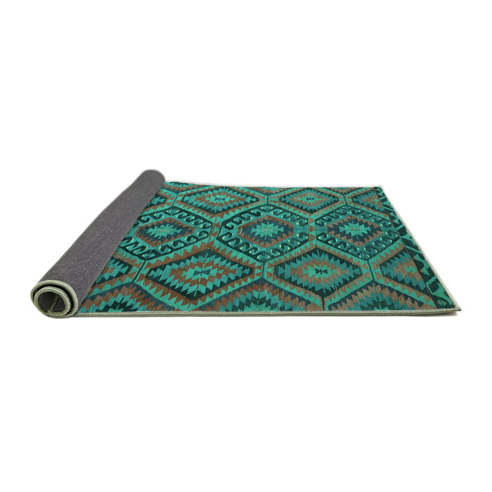 Sideview of Southwestern Turquoise Country Rug, con844turq