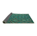 Sideview of Southwestern Turquoise Country Rug, con844turq