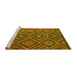 Sideview of Machine Washable Southwestern Yellow Country Rug, wshcon844yw