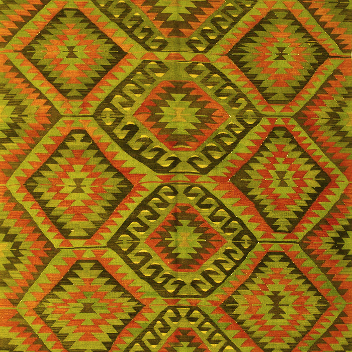 Machine Washable Southwestern Yellow Country Rug, wshcon844yw
