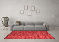 Machine Washable Southwestern Red Country Rug, wshcon844red