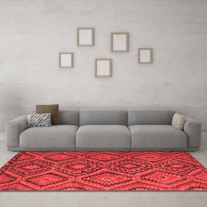Country Red Washable Rugs