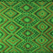 Round Machine Washable Southwestern Green Country Area Rugs, wshcon844grn