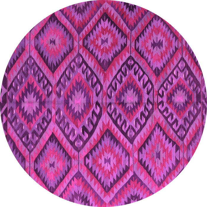 Round Southwestern Pink Country Rug, con844pnk