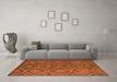 Machine Washable Southwestern Orange Country Area Rugs in a Living Room, wshcon844org