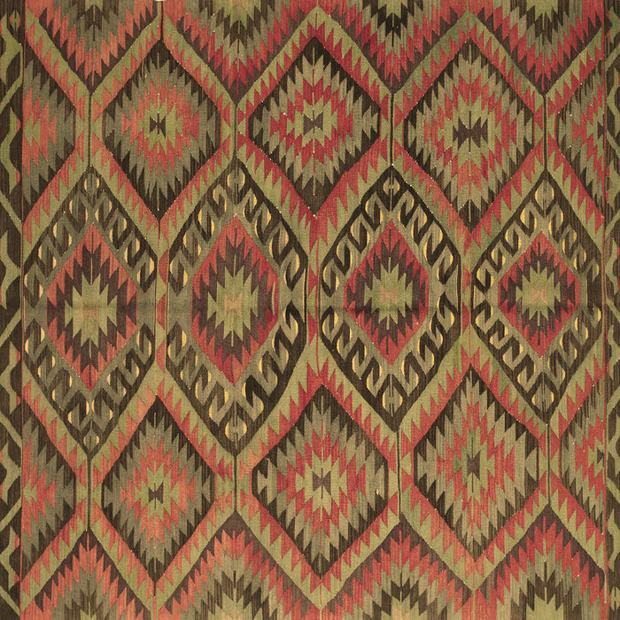 Square Machine Washable Southwestern Brown Country Rug, wshcon844brn