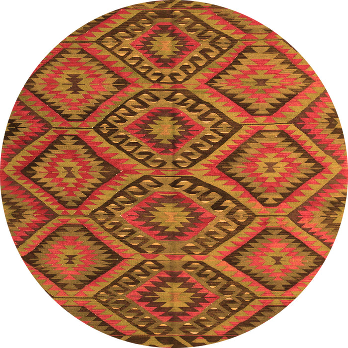 Square Southwestern Orange Country Rug, con844org