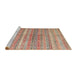 Serging Thickness of Machine Washable Contemporary Rust Pink Rug, wshcon845