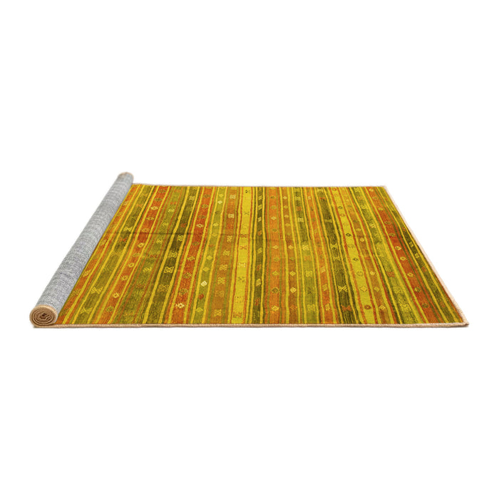 Sideview of Machine Washable Southwestern Yellow Country Rug, wshcon845yw