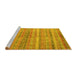 Sideview of Machine Washable Southwestern Yellow Country Rug, wshcon845yw