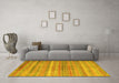 Machine Washable Southwestern Yellow Country Rug in a Living Room, wshcon845yw