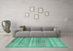 Machine Washable Southwestern Turquoise Country Area Rugs in a Living Room,, wshcon845turq
