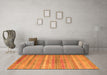 Machine Washable Southwestern Orange Country Area Rugs in a Living Room, wshcon845org