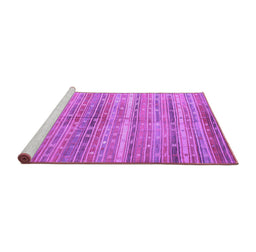 Sideview of Machine Washable Southwestern Purple Country Area Rugs, wshcon845pur