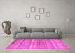 Machine Washable Southwestern Pink Country Rug in a Living Room, wshcon845pnk