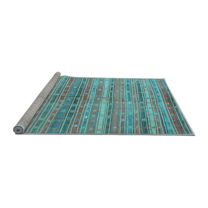 Sideview of Machine Washable Southwestern Light Blue Country Rug, wshcon845lblu