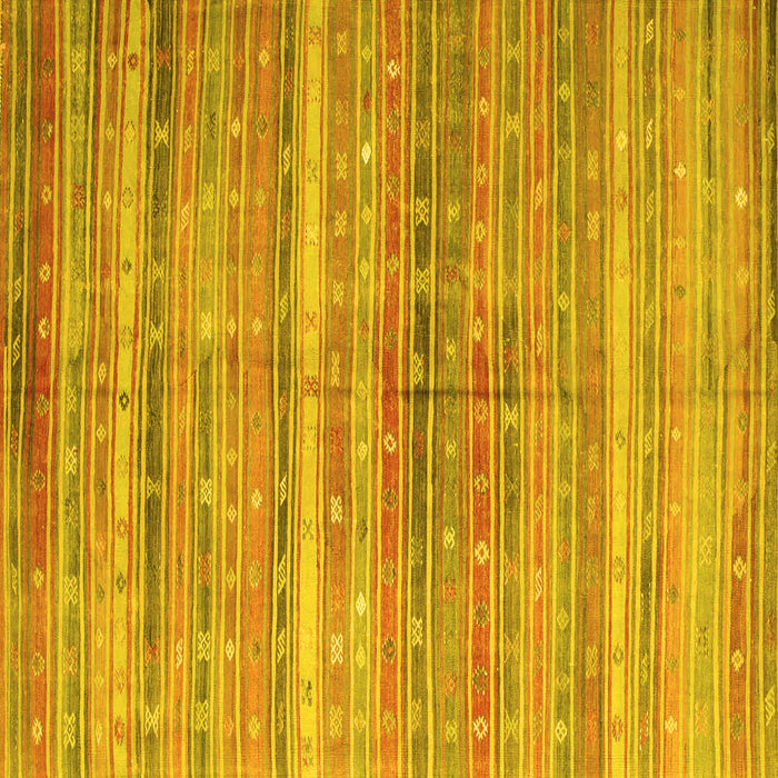 Square Machine Washable Southwestern Yellow Country Rug, wshcon845yw