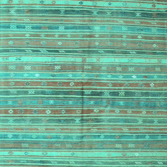 Machine Washable Southwestern Turquoise Country Area Rugs, wshcon845turq