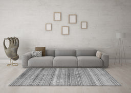 Machine Washable Southwestern Gray Country Rug in a Living Room,, wshcon845gry