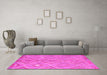 Machine Washable Southwestern Pink Country Rug in a Living Room, wshcon846pnk