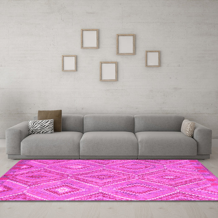 Machine Washable Southwestern Pink Country Rug in a Living Room, wshcon846pnk