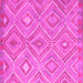Square Machine Washable Southwestern Pink Country Rug, wshcon846pnk
