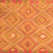 Round Machine Washable Southwestern Orange Country Area Rugs, wshcon846org