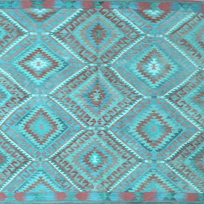 Square Southwestern Light Blue Country Rug, con846lblu