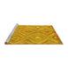 Sideview of Machine Washable Southwestern Yellow Country Rug, wshcon846yw