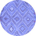 Round Southwestern Blue Country Rug, con846blu