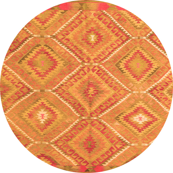 Square Southwestern Orange Country Rug, con846org