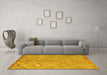 Machine Washable Southwestern Yellow Country Rug in a Living Room, wshcon846yw