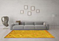 Machine Washable Southwestern Yellow Country Rug, wshcon846yw