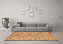 Machine Washable Southwestern Brown Country Rug in a Living Room,, wshcon846brn