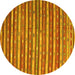 Round Oriental Yellow Traditional Rug, con847yw