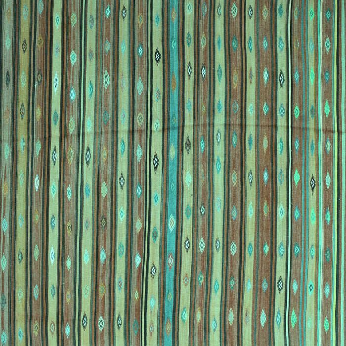 Square Machine Washable Oriental Turquoise Traditional Area Rugs, wshcon847turq