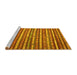 Sideview of Machine Washable Oriental Yellow Traditional Rug, wshcon847yw