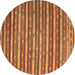 Round Oriental Brown Traditional Rug, con847brn